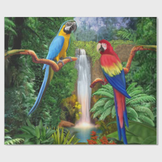コンゴウインコの熱帯オウム ラッピングペーパー