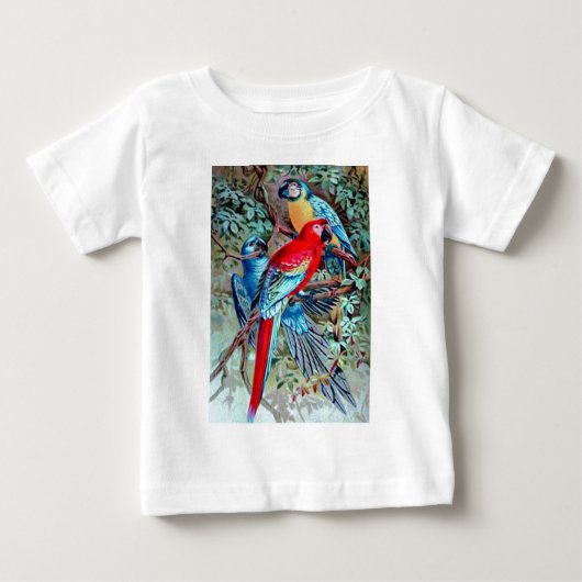 コンゴウインコの野生の鳥の多彩な絵画をオウム返しします ベビーTシャツ (正面)