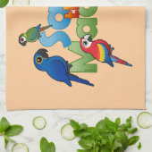 コンゴウインコを救って下さい キッチンタオル (折り畳み)