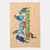 コンゴウインコを救って下さい キッチンタオル (縦)