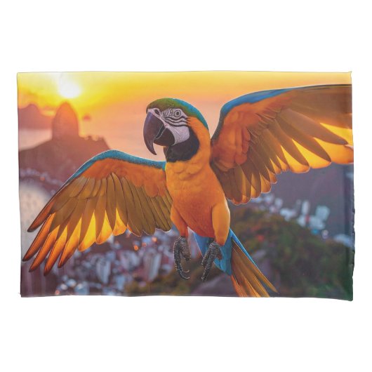 コンゴウインコ 枕カバー (正面)