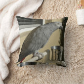 コンゴエレガントアフリカ産灰色オウムオンスタンド クッション (ブランケット)