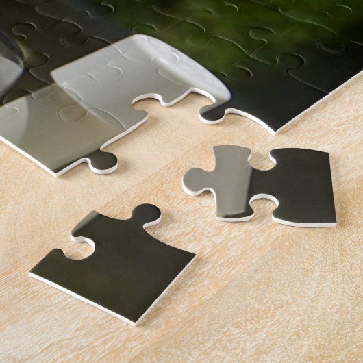 コンゴエレガントアフリカ産灰色オウムオンスタンド ジグソーパズル (側面)