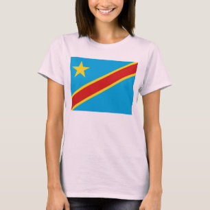 コンゴキンシャサの旗Xの地図のTシャツ Tシャツ
