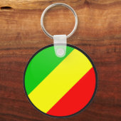 コンゴブラザビル品質旗の円 キーホルダー (正面)