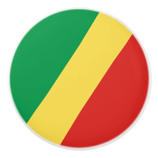 コンゴ共和国の国旗 セラミックノブ (正面)