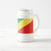 コンゴ共和国の国旗 ビールジョッキ (正面右)