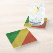 コンゴ共和国の旗 ガラスコースター (アングル)