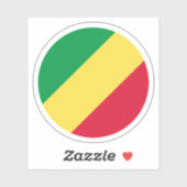 コンゴ共和国国旗の丸ステッカー シール (シート)