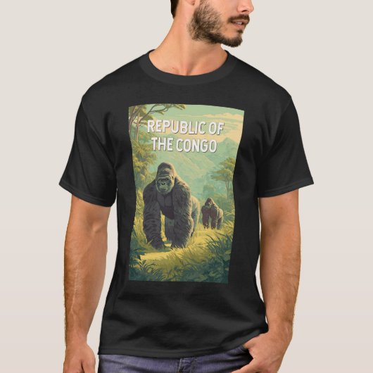 コンゴ共和国 イラスト 旅行アート Tシャツ (正面)