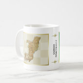 コンゴ共和国（ブラザヴィル）旗+地図マグ コーヒーマグカップ (正面左)