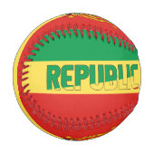 コンゴ国旗とコート・オブ・アームズ 野球ボール (正面左)