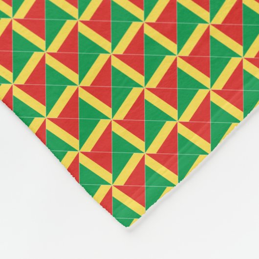 コンゴ国旗のパターン フリースブランケット (角)