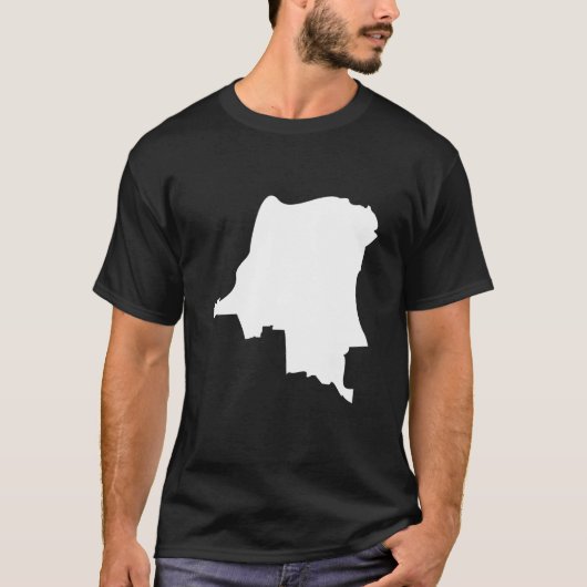 コンゴ国旗の地図 – コンゴ Tシャツ (正面)