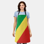 コンゴ国旗 エプロン (着用した状態)