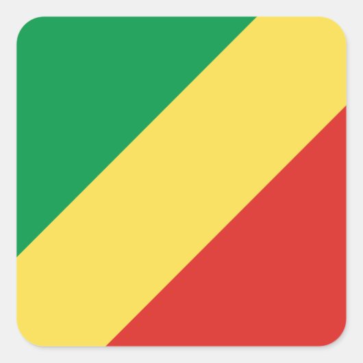 コンゴ国旗 スクエアシール (正面)