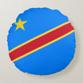 コンゴ国旗 ラウンドクッション (正面)
