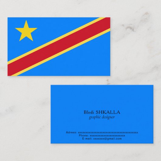 コンゴ国旗 名刺 (正面/裏面)