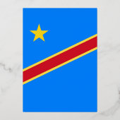 コンゴ国旗 箔招待状 (正面)