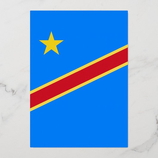 コンゴ国旗 箔招待状 (正面)