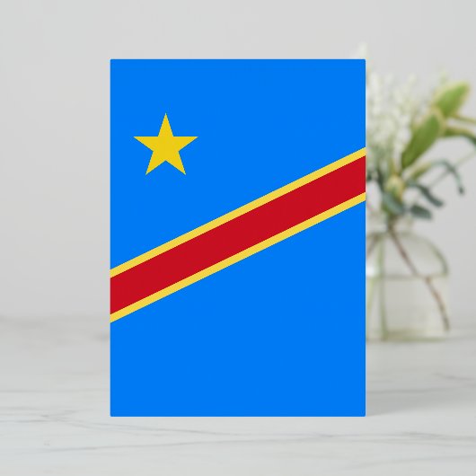 コンゴ国旗 箔招待状 (立ち正面)