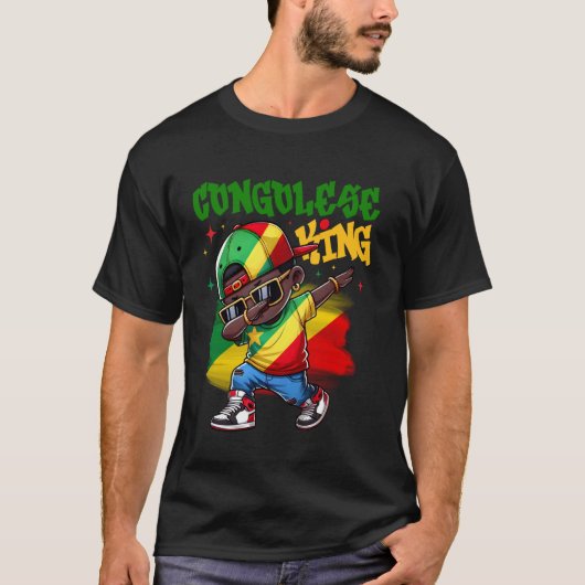 コンゴ国王ダビング国旗 Tシャツ (正面)