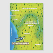 コンゴ川美しいヴィンテージの地図 (正面)