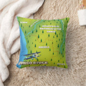 コンゴ川美しいヴィンテージの地図 クッション (ブランケット)