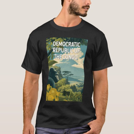コンゴ民主共和国のイラスト Tシャツ (正面)