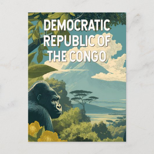 コンゴ民主共和国イラスト ポストカード (正面)