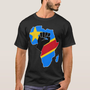 コンゴ民主共和国国旗のプライドアフリカの地図 Tシャツ