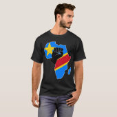 コンゴ民主共和国国旗のプライドアフリカの地図 Tシャツ (正面フル)