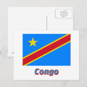 コンゴ民主共和国国旗の名称 ポストカード (正面/裏面)