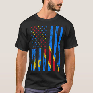 コンゴ民主共和国国旗アメリカ合衆国 Tシャツ