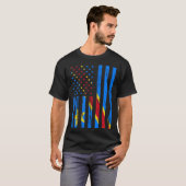 コンゴ民主共和国国旗アメリカ合衆国 Tシャツ (正面フル)