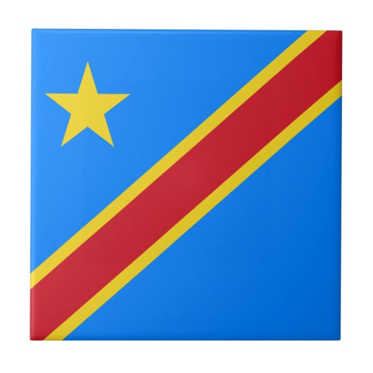 コンゴ民主共和国旗 タイル (正面)