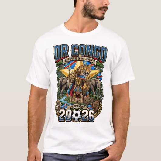 コンゴ民主共和国 2026 ファンTシャツ Tシャツ (正面)