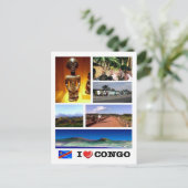 コンゴ民主共和国 – I Love - ポストカード (スタンド正面)