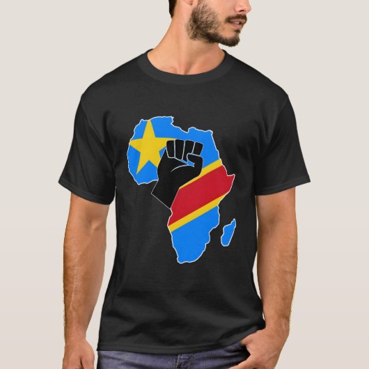 コンゴ民主共和国Drc Rdc国旗のプライドAf Tシャツ (正面)