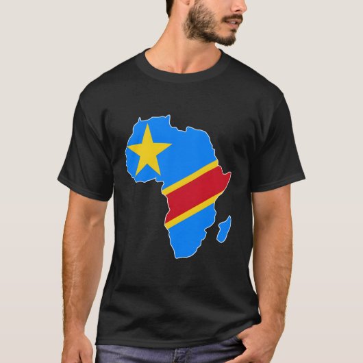 コンゴ民主共和国Rdc Drc国旗Afr Tシャツ (正面)