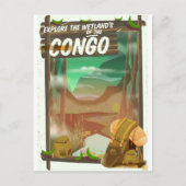 コンゴ湿地帯を探索する ポストカード (正面)