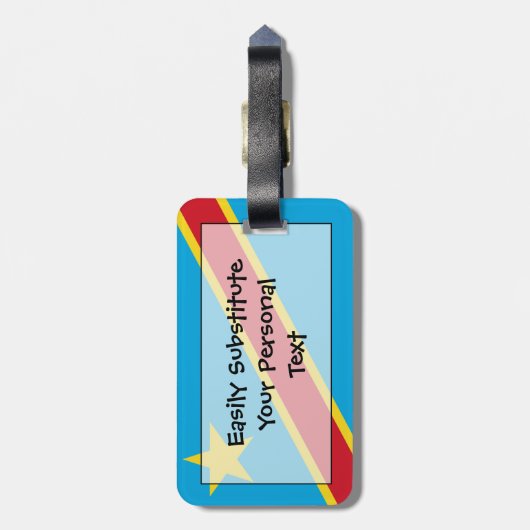 コンゴ簡単ID個人用国旗 ラゲッジタグ (裏面縦)