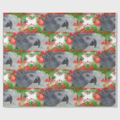 コンゴ・アフリカの灰色のオウム・クリスマス ラッピングペーパー (フラット)