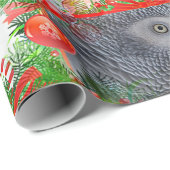コンゴ・アフリカの灰色のオウム・クリスマス ラッピングペーパー (ロールコーナー)