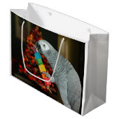 コンゴ・アフリカ灰色のオウム・メリー・クリスマスツリー ラージペーパーバッグ (正面アングル)