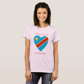 コンゴ(キンシャサ)国旗 スウィートハート Tシャツ (正面フル)