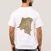 コンゴ(キンシャサ)旗+地図+テキストTシャツ Tシャツ (裏面)