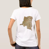 コンゴ（キンシャサ）旗+地図+テキストTシャツ Tシャツ (裏面)