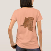 コンゴ(キンシャサ)旗+地図Tシャツ Tシャツ (裏面)