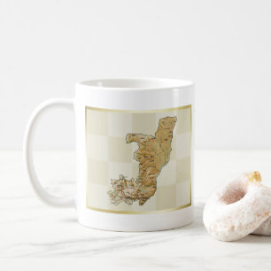 コンゴ・ブラザビル国旗+地図マグカップ コーヒーマグカップ